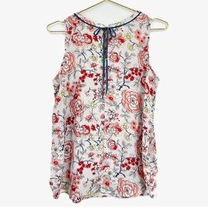 Loft Flowy Tie Back Sleeveless Blouse Size Small